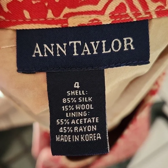 Ann Taylor women's silk wool blend midi skirt - Picture 6 of 6